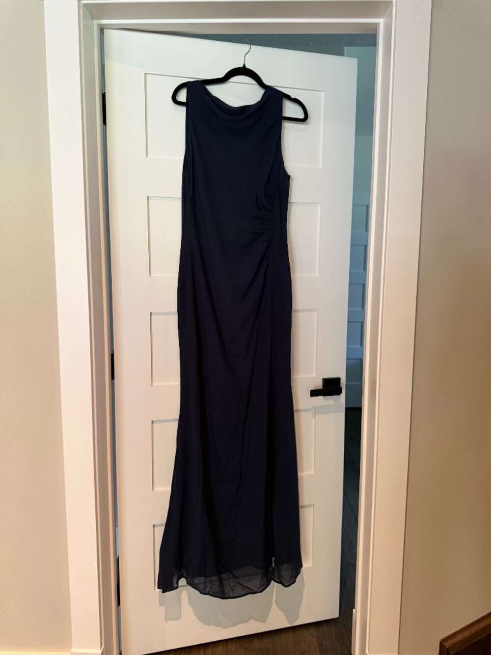 Reformation Navy Ruched Maxi Dress Size 10